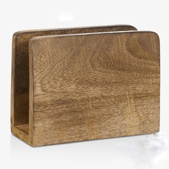 3/$30 Bouclair Mango Wood Napkin Holder - Picture 1 of 3